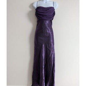 Vintage Eureka Maxi Dress Womens XL Purple Dark Romantic Whimsigoth Vamp Satin